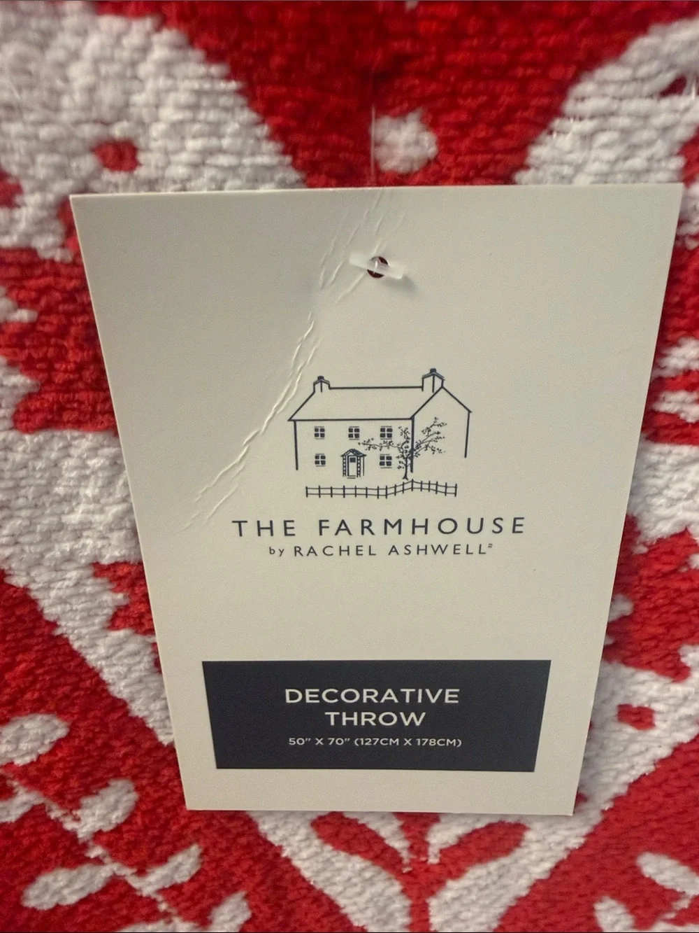 The Farmhouse Red & White Hearts & Flowers Decorative Reversible Throw Blanket
